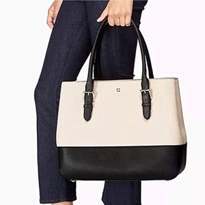 Kate Spade Cove Street Colorblock Airel Tote - Pumice/Black